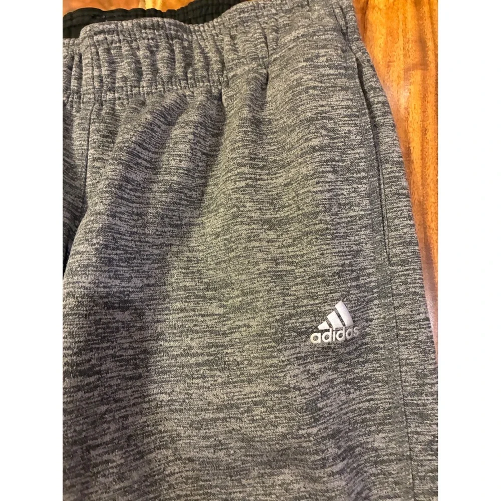Adidas Climawarm Grey Heathered Wide Leg Sweatpants Baggy Fleece Joggers Mens M